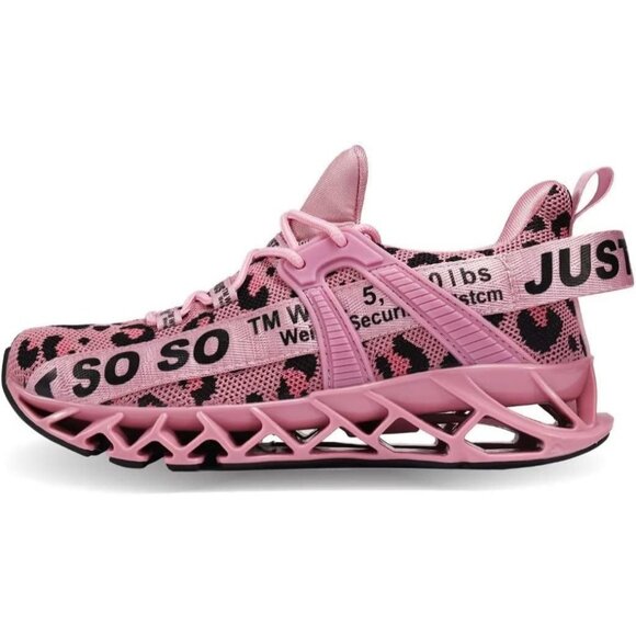 Women's Light Pink Running Walking Tennis Blade Non Slip Athletic Sneakers Shoes - Picture 3 of 6